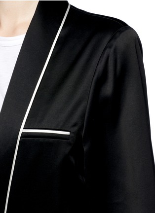 Detail View - Click To Enlarge - HAIDER ACKERMANN - Contrast piping satin overcoat