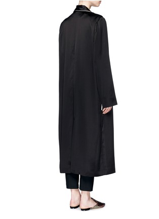 Back View - Click To Enlarge - HAIDER ACKERMANN - Contrast piping satin overcoat