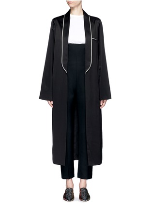 Main View - Click To Enlarge - HAIDER ACKERMANN - Contrast piping satin overcoat