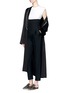 Figure View - Click To Enlarge - HAIDER ACKERMANN - Contrast piping satin overcoat