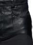 Detail View - Click To Enlarge - HAIDER ACKERMANN - 'Varukers' lace silk ruffle hem leather skirt