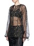 Front View - Click To Enlarge - HAIDER ACKERMANN - 'Vachir' metallic thread silk organza blouse
