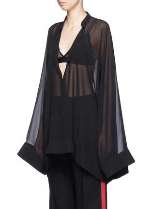 Front View - Click To Enlarge - HAIDER ACKERMANN - 'Conium' oversized silk georgette blouse