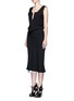 Figure View - Click To Enlarge - HAIDER ACKERMANN - 'Phaseolus' hook closure silk lined crepe dress