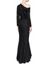 Back View - Click To Enlarge - HAIDER ACKERMANN - 'Maban' one-shoulder linen-wool fishtail dress