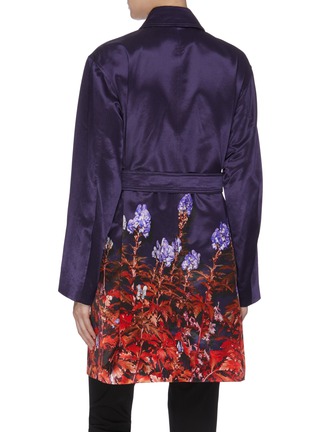 Back View - Click To Enlarge - DRIES VAN NOTEN - 'Ramblin' belted floral photographic print satin coat