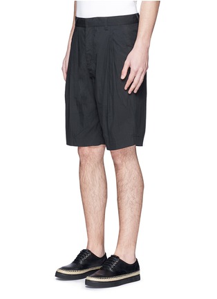 Front View - Click To Enlarge - ALEXANDER WANG - Double pleated front shorts