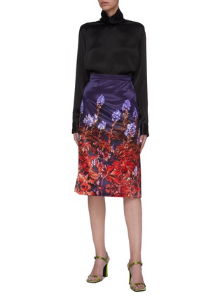 Figure View - Click To Enlarge - DRIES VAN NOTEN - 'Santon' floral photographic print satin skirt