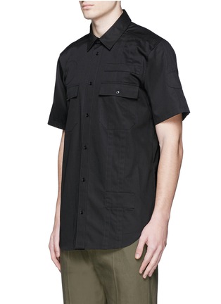Front View - Click To Enlarge - ALEXANDER WANG - Patch appliqué cotton twill shirt