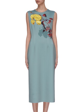 Main View - Click To Enlarge - DRIES VAN NOTEN - Rose photographic print sleeveless dress