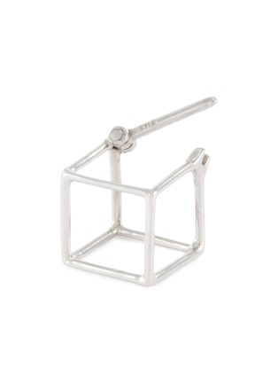 Detail View - Click To Enlarge - SHIHARA - 'Square' 18k white gold cube single earring – 7mm