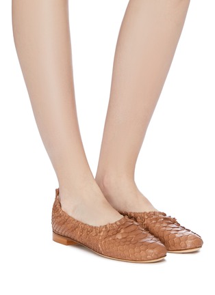 Figure View - Click To Enlarge - RODO - 'High Throat' python leather flats