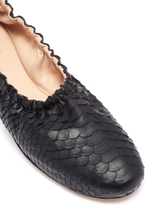 Detail View - Click To Enlarge - RODO - High Throat python leather ballet flats