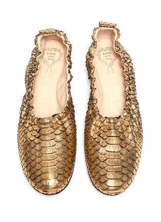 Detail View - Click To Enlarge - RODO - 'High Throat' python leather flats