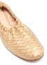 Detail View - Click To Enlarge - RODO - 'High Throat' metallic python leather ballet flats