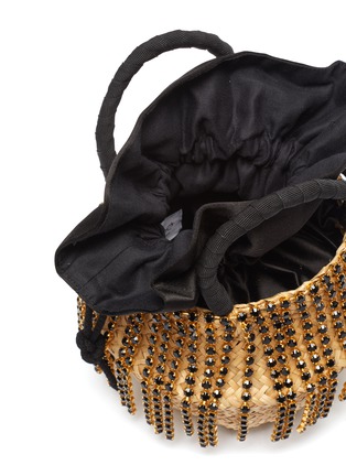 Detail View - Click To Enlarge - LE NINÈ - 'Luxury Nina' small glass crystal fringe basket bag