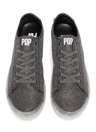 Detail View - Click To Enlarge - POP SHOES - 'St Laurent' LED midsole glitter kids sneakers