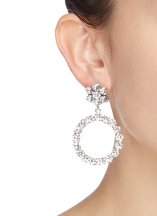 Figure View - Click To Enlarge - PHILIPPE AUDIBERT - 'Anneau' Swarovski crystal hoop drop earrings