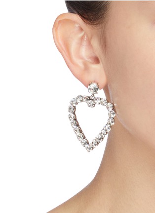 Figure View - Click To Enlarge - PHILIPPE AUDIBERT - 'Cœur' Swarovski crystal cutout heart drop earrings
