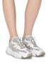 Figure View - Click To Enlarge - ASH - 'Eclipse' chunky outsole suede panel ripstop sneakers