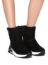 Figure View - Click To Enlarge - ASH - 'Kyoto' shearling lined suede ankle boots