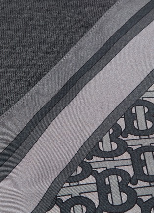  - BURBERRY - Monogram print scarf panel wool knit tank top