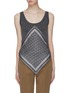 Main View - Click To Enlarge - BURBERRY - Monogram print scarf panel wool knit tank top