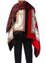 Back View - Click To Enlarge - BURBERRY - Monogram archive print oversized silk satin puffer cape