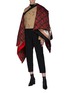 Figure View - Click To Enlarge - BURBERRY - Monogram archive print oversized silk satin puffer cape