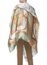 Back View - Click To Enlarge - BURBERRY - Unicorn archive print oversized silk satin puffer cape