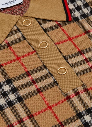  - BURBERRY - Vintage check Merino wool knit polo shirt