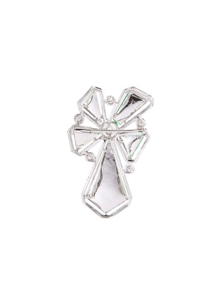 Figure View - Click To Enlarge - SAMUEL KUNG - Diamond jade 18k white gold brooch
