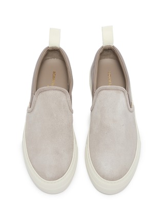 Detail View - Click To Enlarge - COMMON PROJECTS - Suede panelled leather skate slip-ons