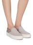 Figure View - Click To Enlarge - COMMON PROJECTS - Suede panelled leather skate slip-ons