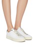 Figure View - Click To Enlarge - COMMON PROJECTS - 'Retro Low' leather metallic sneakers