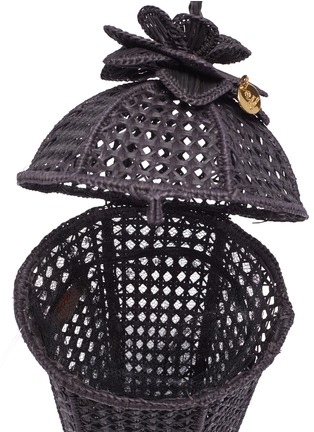 Detail View - Click To Enlarge - SILVIA TCHERASSI - 'Cage' woven straw wristlet bag