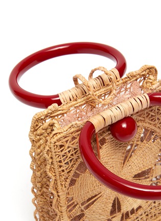 Detail View - Click To Enlarge - SILVIA TCHERASSI - Woven straw belt bag