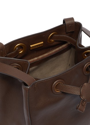Detail View - Click To Enlarge - RODO - Cross drawstring leather shoulder bag