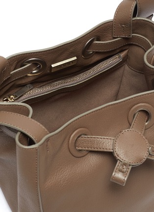 Detail View - Click To Enlarge - RODO - Cross drawstring leather dumpling bag