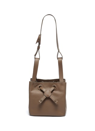 Main View - Click To Enlarge - RODO - Cross drawstring leather dumpling bag