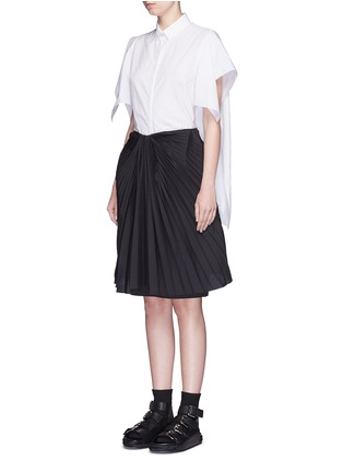 Figure View - Click To Enlarge - 72951 - Plissé pleat front overlay skirt