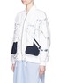 Front View - Click To Enlarge - 72951 - Ribbon tie cutout bomber jacket