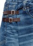 Detail View - Click To Enlarge - 72951 - Foldover front leather strap oversized jeans