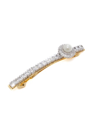 Detail View - Click To Enlarge - VENNA - Faux pearl glass crystal linear floral hair clip