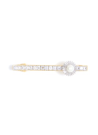 Main View - Click To Enlarge - VENNA - Faux pearl glass crystal linear floral hair clip