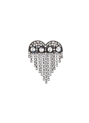 Main View - Click To Enlarge - VENNA - Glass crystal fringe heart hair clip