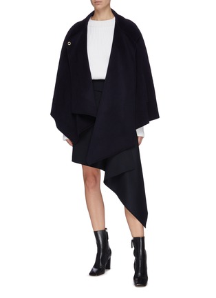 Figure View - Click To Enlarge - EQUIL - Asymmetric drape cashmere cape