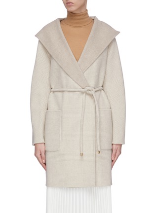 Main View - Click To Enlarge - EQUIL - Double face hooded belted cashmere coat