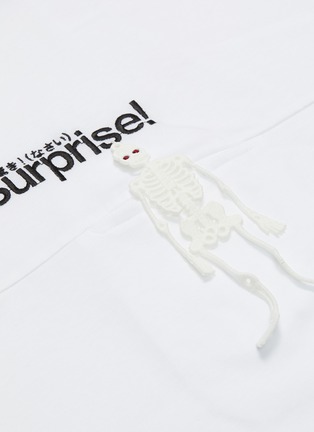  - DOUBLET - 'Surprise' slogan embroidered skeleton appliqué long sleeve T-shirt