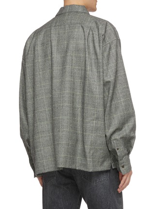 Back View - Click To Enlarge - DOUBLET - 'Surprise' slogan embroidered skeleton appliqué houndstooth check plaid shirt